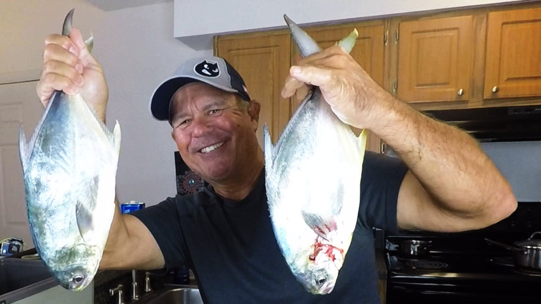 Florida pompano fishing results using jig and teaser rig setup